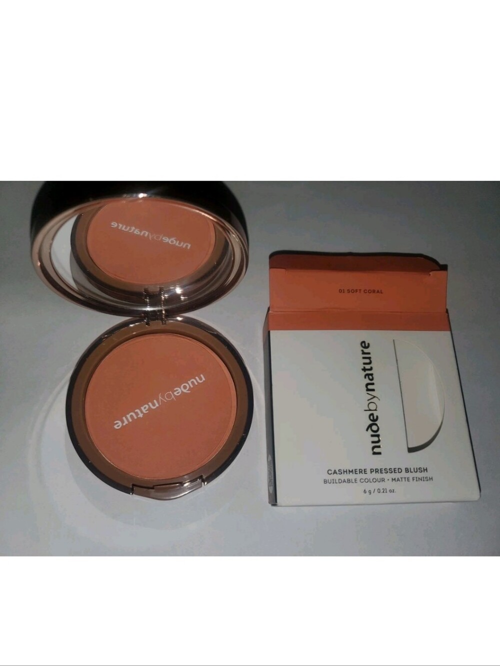 Nude by Nature Cashmere Pressed Blush - Soft Coral